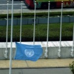 UN flag flying at half-mast for funeral of Kim Jong-il